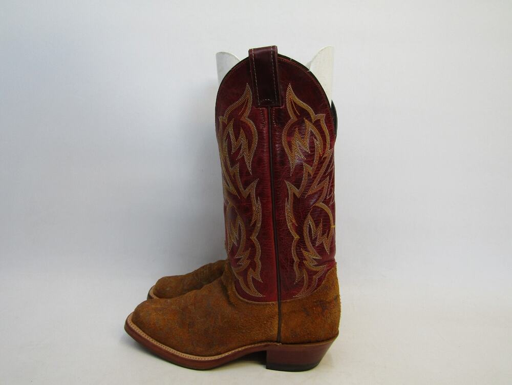 Justin Bent Rail Womens Size 7 B Red Brown All Leather Cowboy Boots